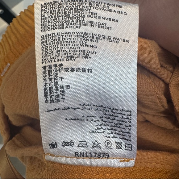 Manoush Paris Saffron Burnt Orange Corduroy Wide Leg Pants US 6 - Picture 11 of 11